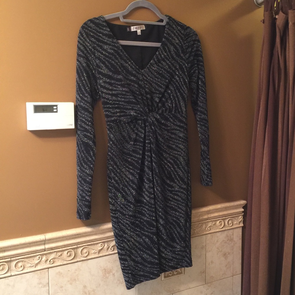 Jennifer Lopez black and silver cocktail dress